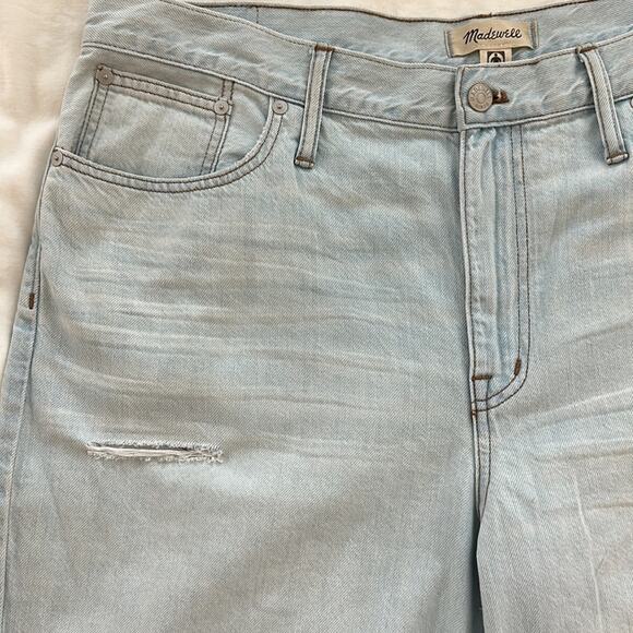 Madewell The Slouchy Boyjean Light Wrightlane Wash Ripped Edition Boyfriend 32 - Picture 7 of 16